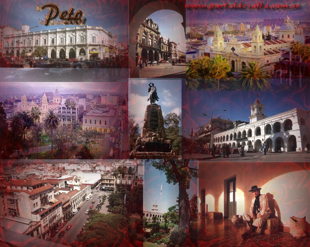 Collage de monumentos y paisajes de Salta.