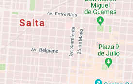 Imagen del mapa con las calles de la ciudad salteña.