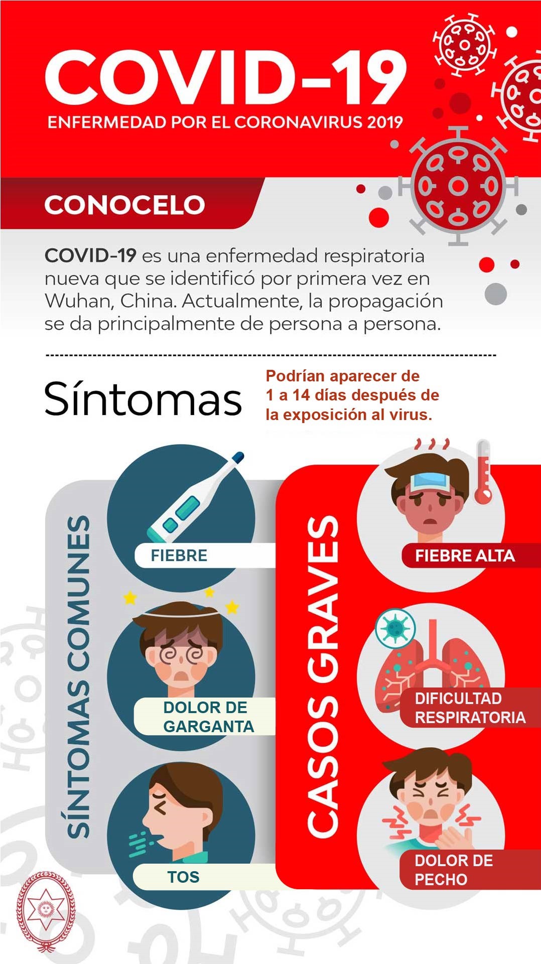 Foto de afiche conocelo, síntomas y casos de COVID-19 en Salta.