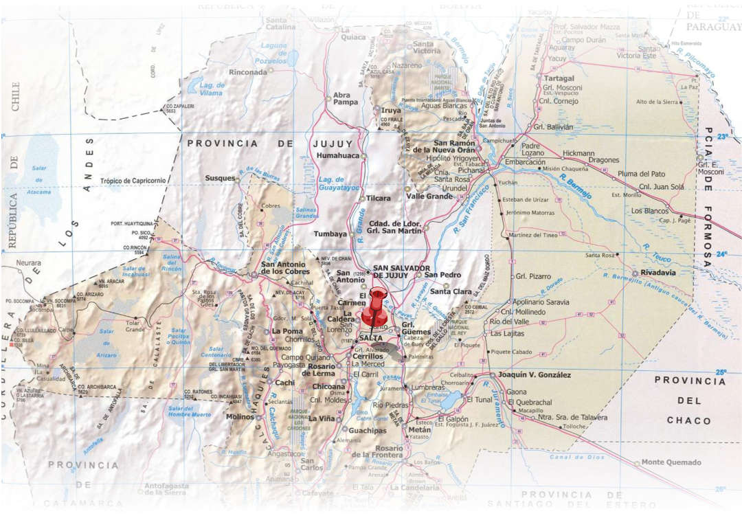 Unsplashed imagenes del mapa con los departamentos y localidades de Salta